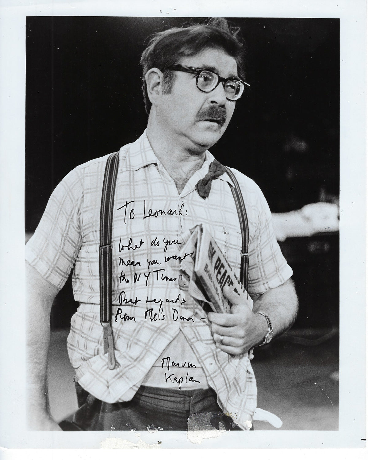 The Severed Arm Marvin Kaplan Signed Photo