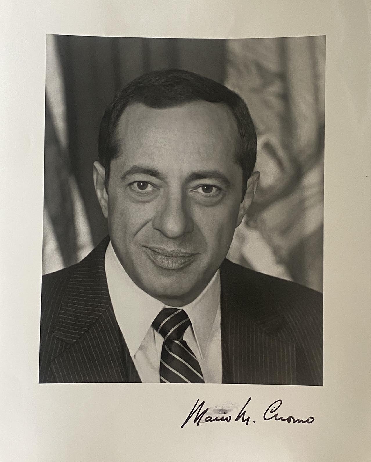 Governor of New York Mario Cuomo signed photo
