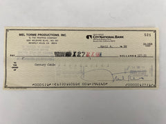 Mel Torme signed check
