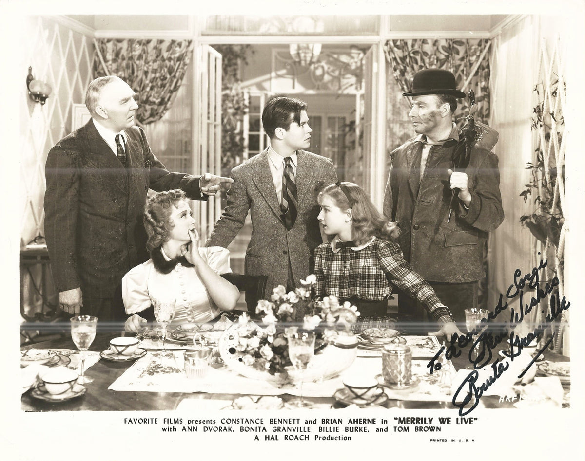 Merrily We Live Bonita Granville Signed Movie Photo