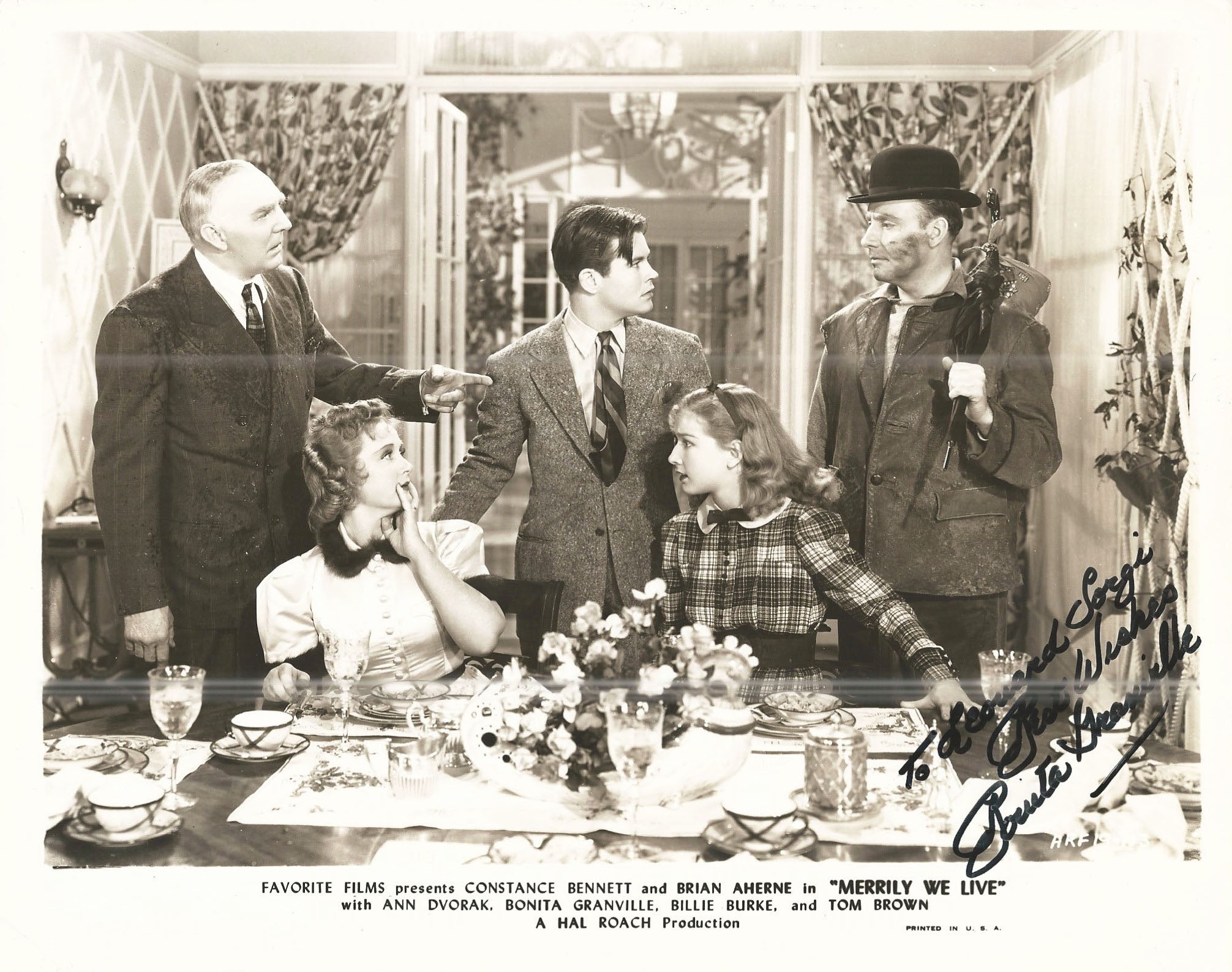 Merrily We Live Bonita Granville Signed Movie Photo