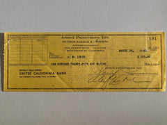 David Janssen signed check