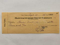 Rudy Vallee signed check