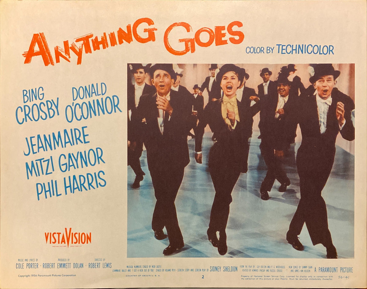 Bing Crosby, Donald O'Connor, Zizi Jeanmaire, and Mitzi Gaynor "Anything Goes" original lobby card