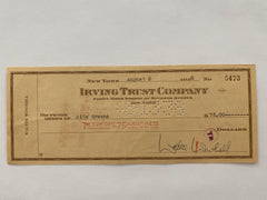Walter Winchell signed check