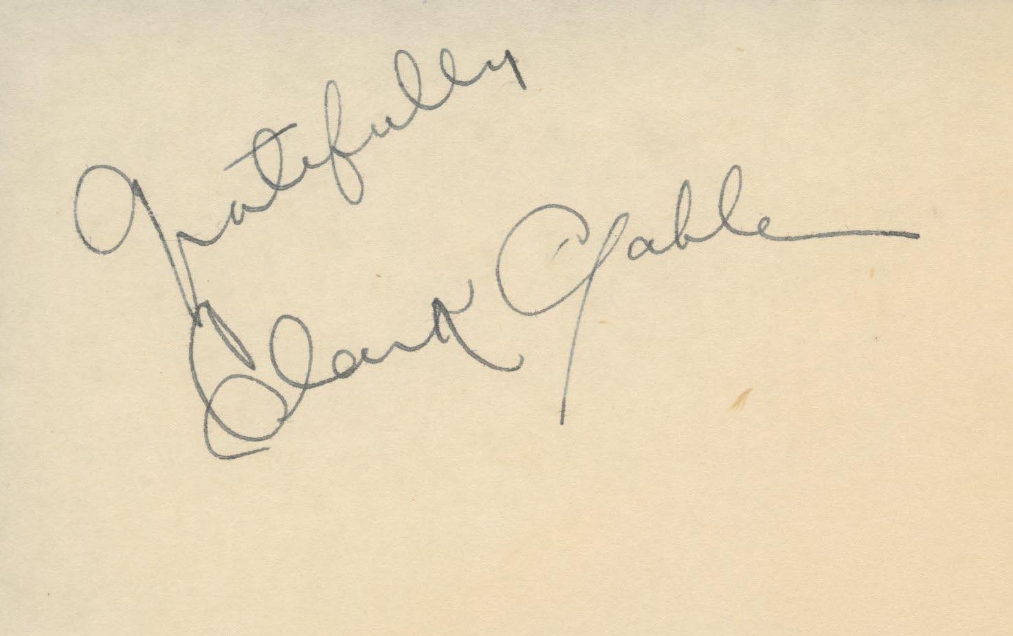 Clark Gable signature cut. GFA Authenticated