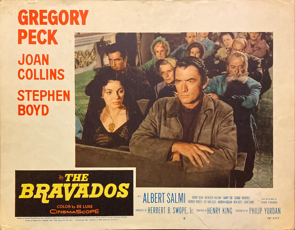 Gregory Peck "The Bravados" original Lobby Card