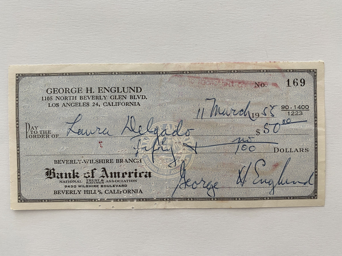 George Englund signed check
