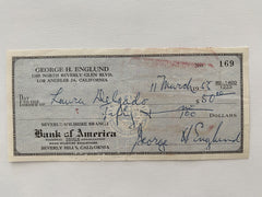 George Englund signed check
