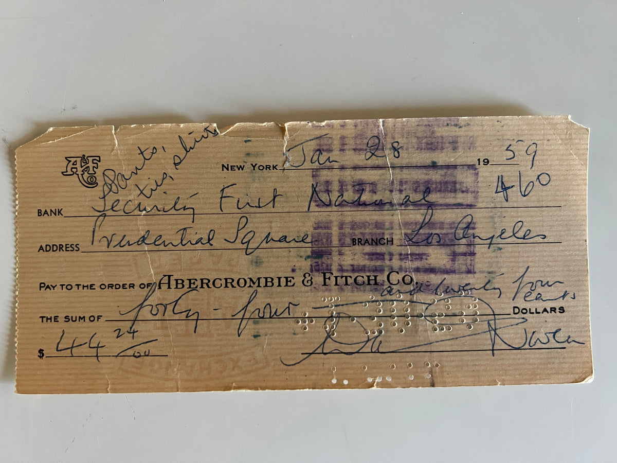 David Niven signed check