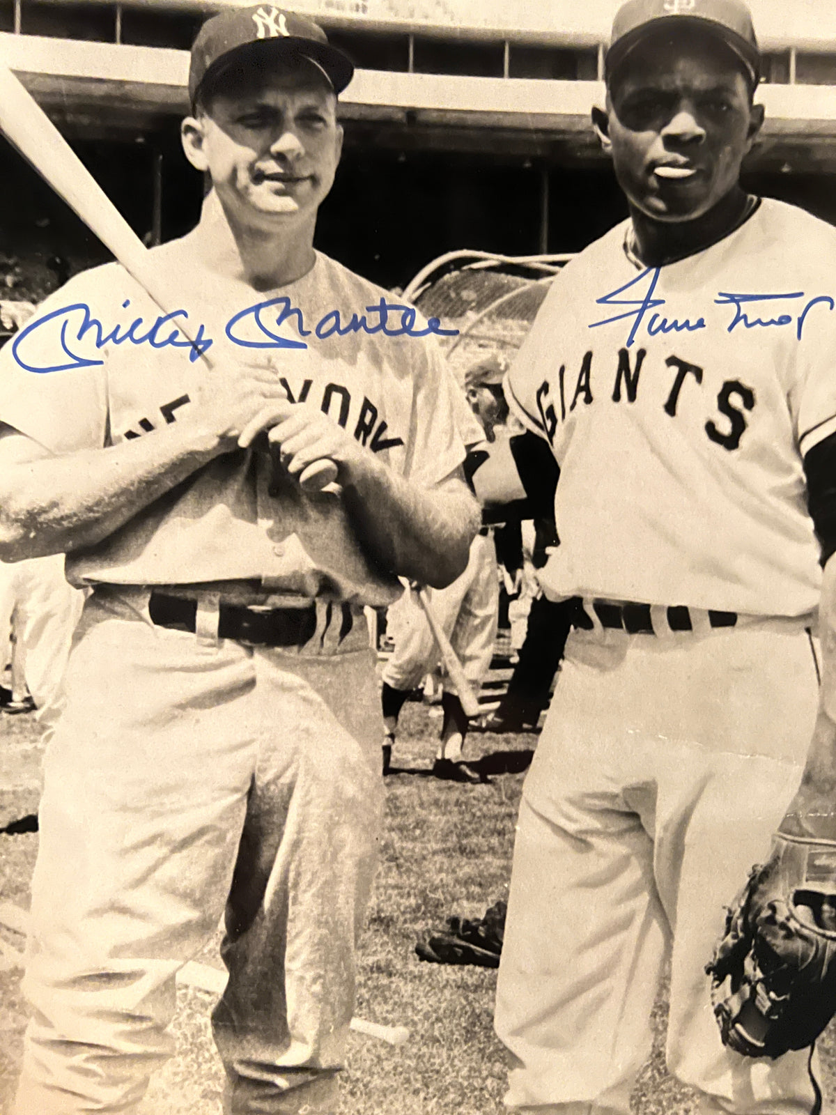 Mickey Mantle and Willie Mays signed photo