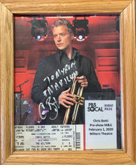 Chris Botti signed photo with ticket and event pass