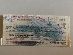 Bruce Dern signed check