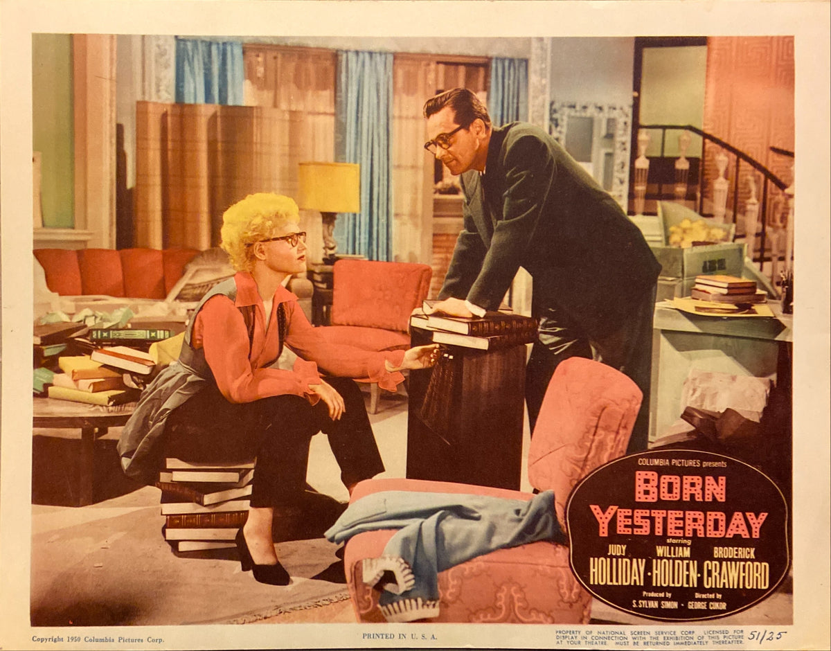 Judy Holliday, William Holden, and Broderick Crawford "Born Yesterday" original Lobby Card