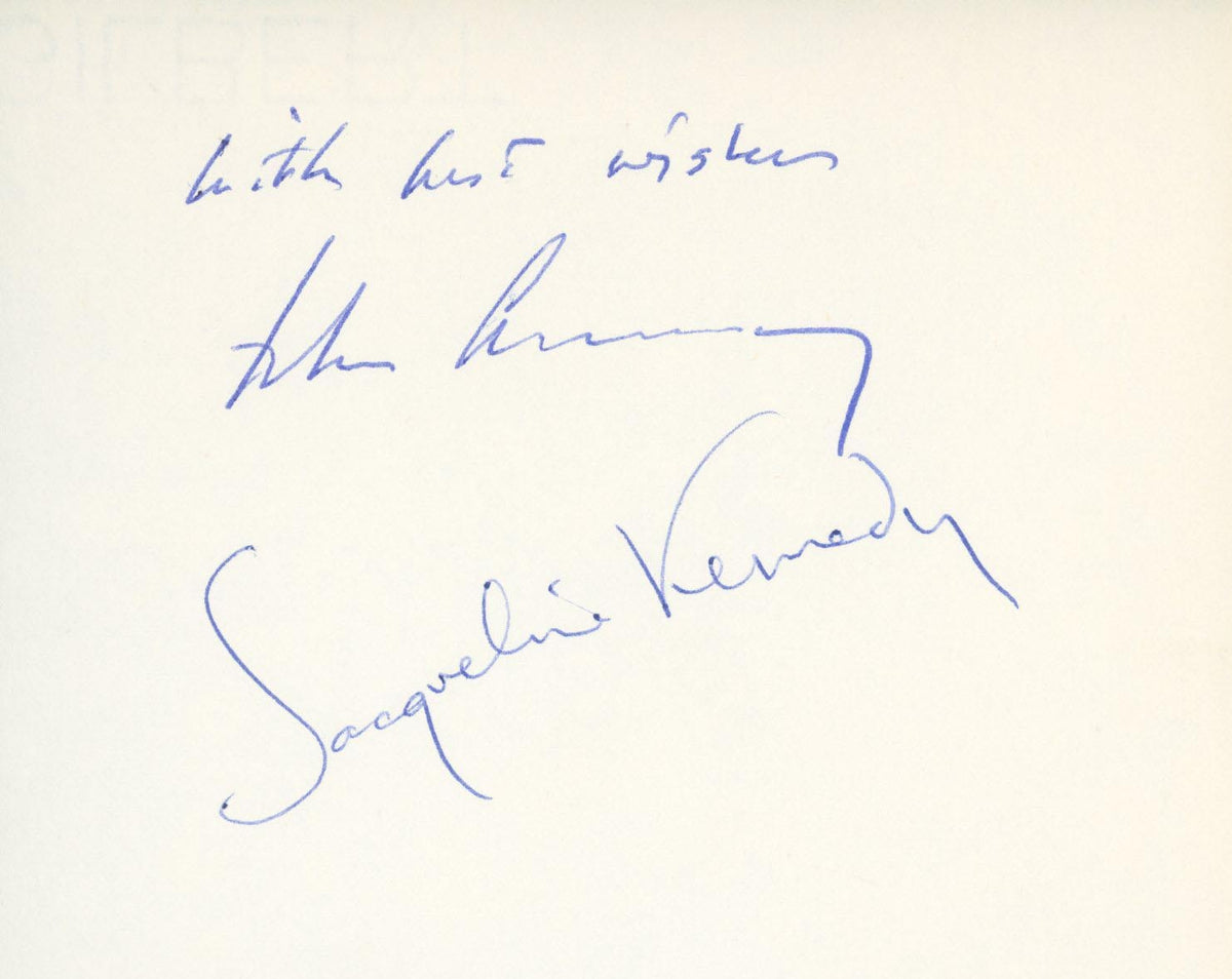 John Fitzgerald and Jacqueline Kennedy signature cut. GFA Authenticated