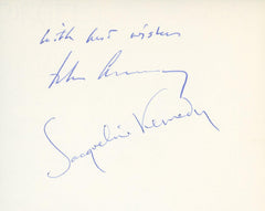 John Fitzgerald and Jacqueline Kennedy signature cut. GFA Authenticated