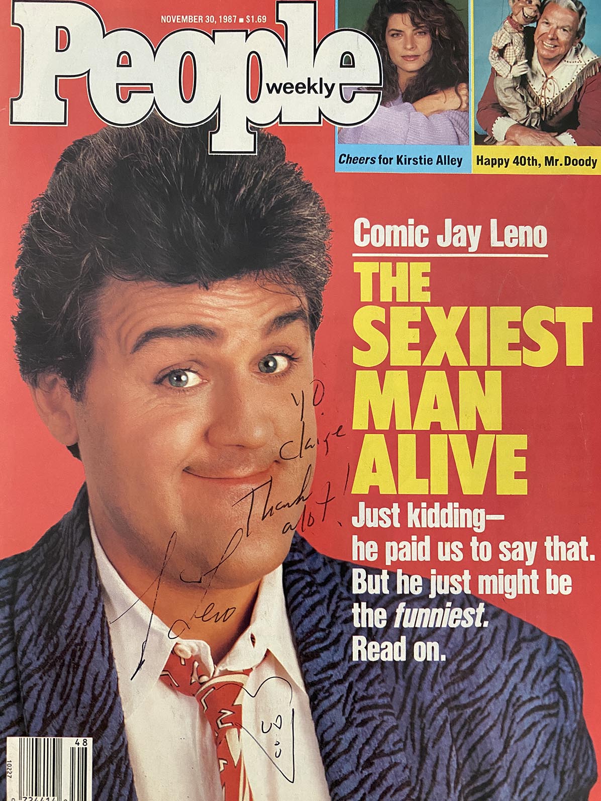 Jay Leno autographed People magazine cover 