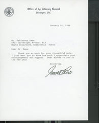 Janet Reno signed letter