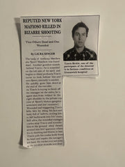 Taxi Driver Matthew "Sport" Higgins prop newspaper clipping 