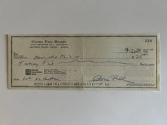 Gloria Pall signed check