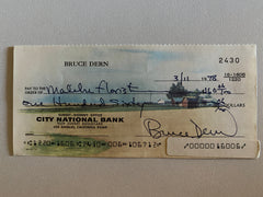 Bruce Dern signed check
