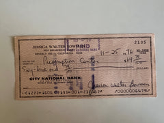 Jessica Walter signed check