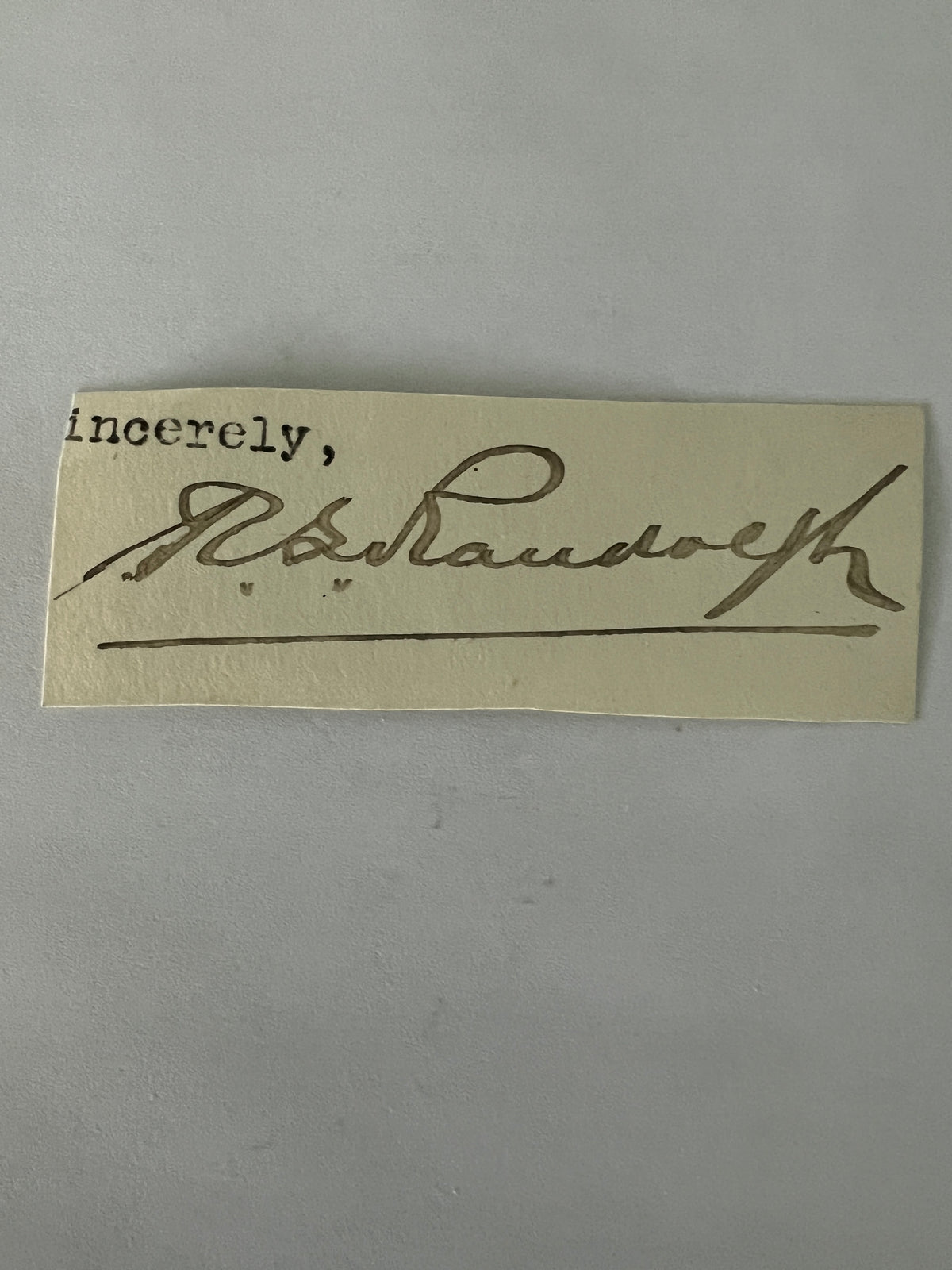 RS Randolph signature cut