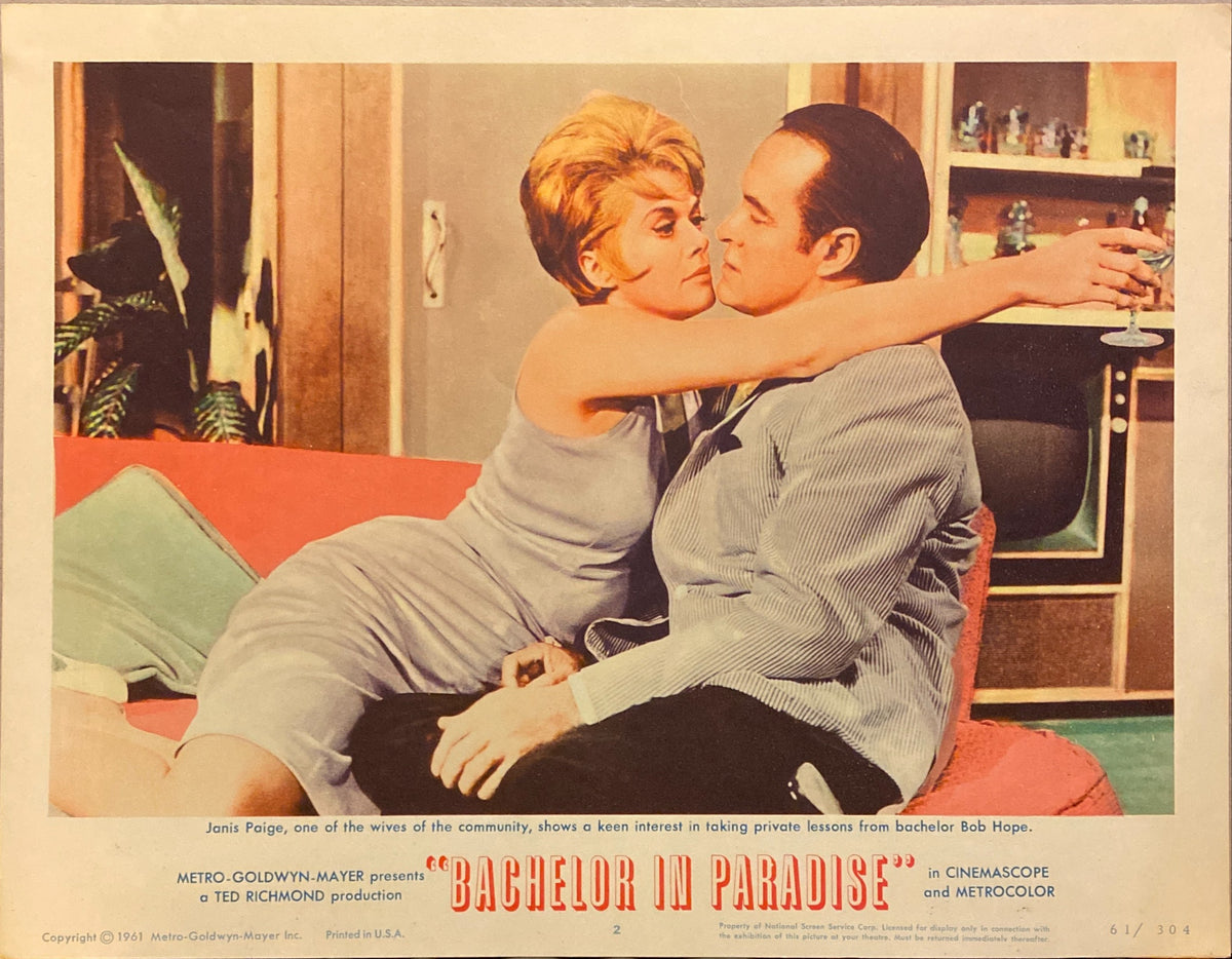 Bob Hope and Lana Turner "Bachelor in Paradise" original Lobby Card