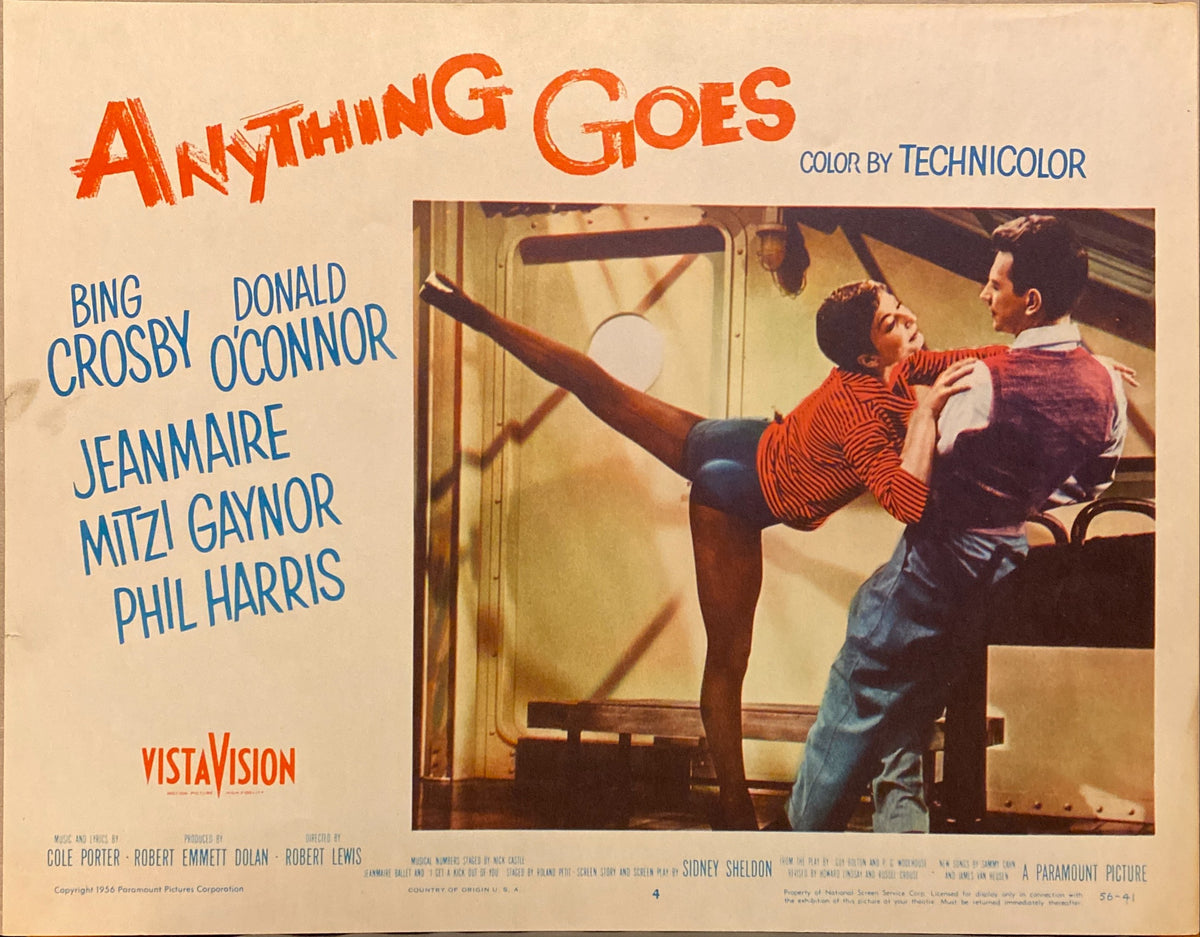 Bing Crosby, Donald O'Connor, Zizi Jeanmaire, and Mitzi Gaynor "Anything Goes" original lobby card