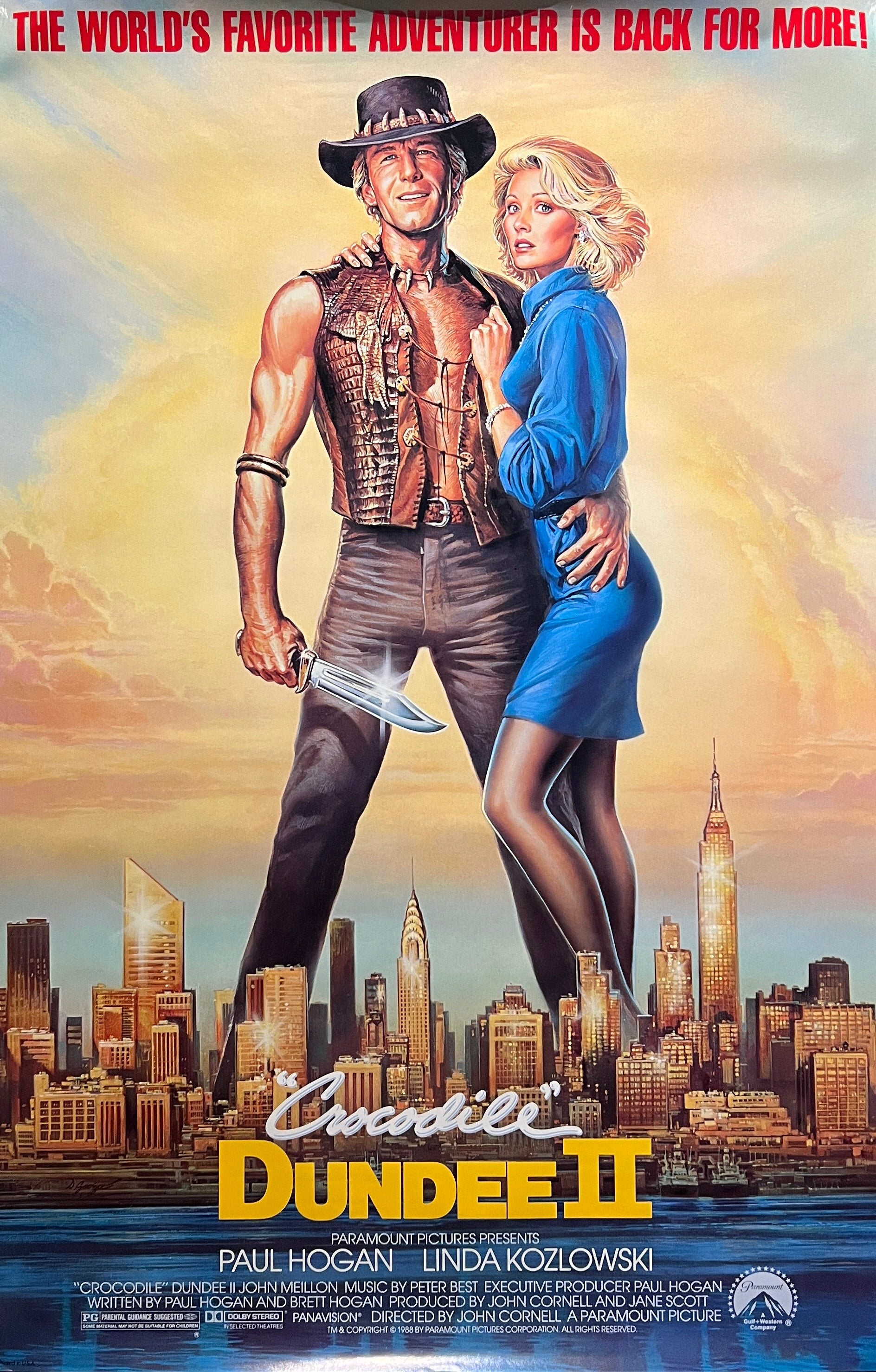 Crocodile Dundee II Original Movie Poster. 27X41 Inches
