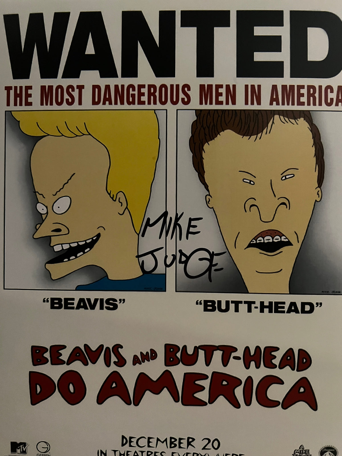 Beavis and Butthead Mike Judge signed photo