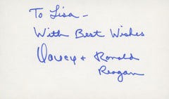Nancy and Ronald Reagan signed note