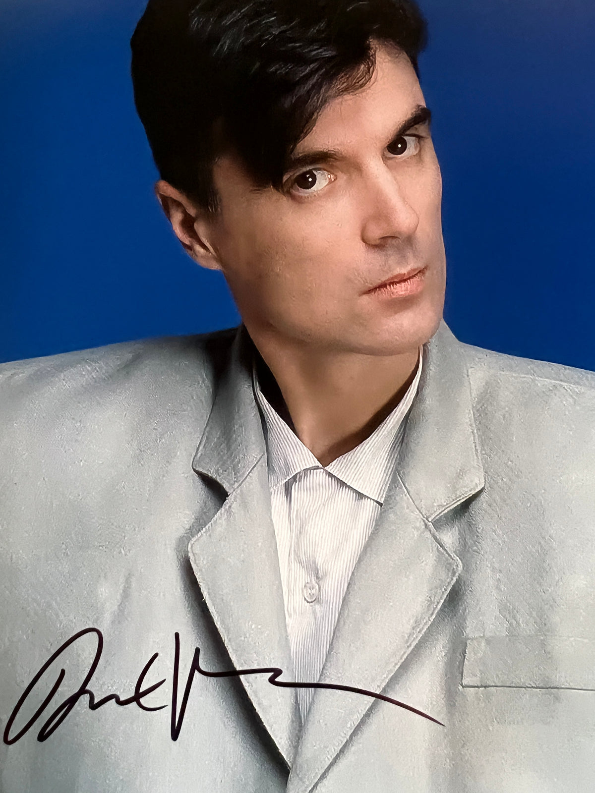 Talking Heads David Byrne signed photo