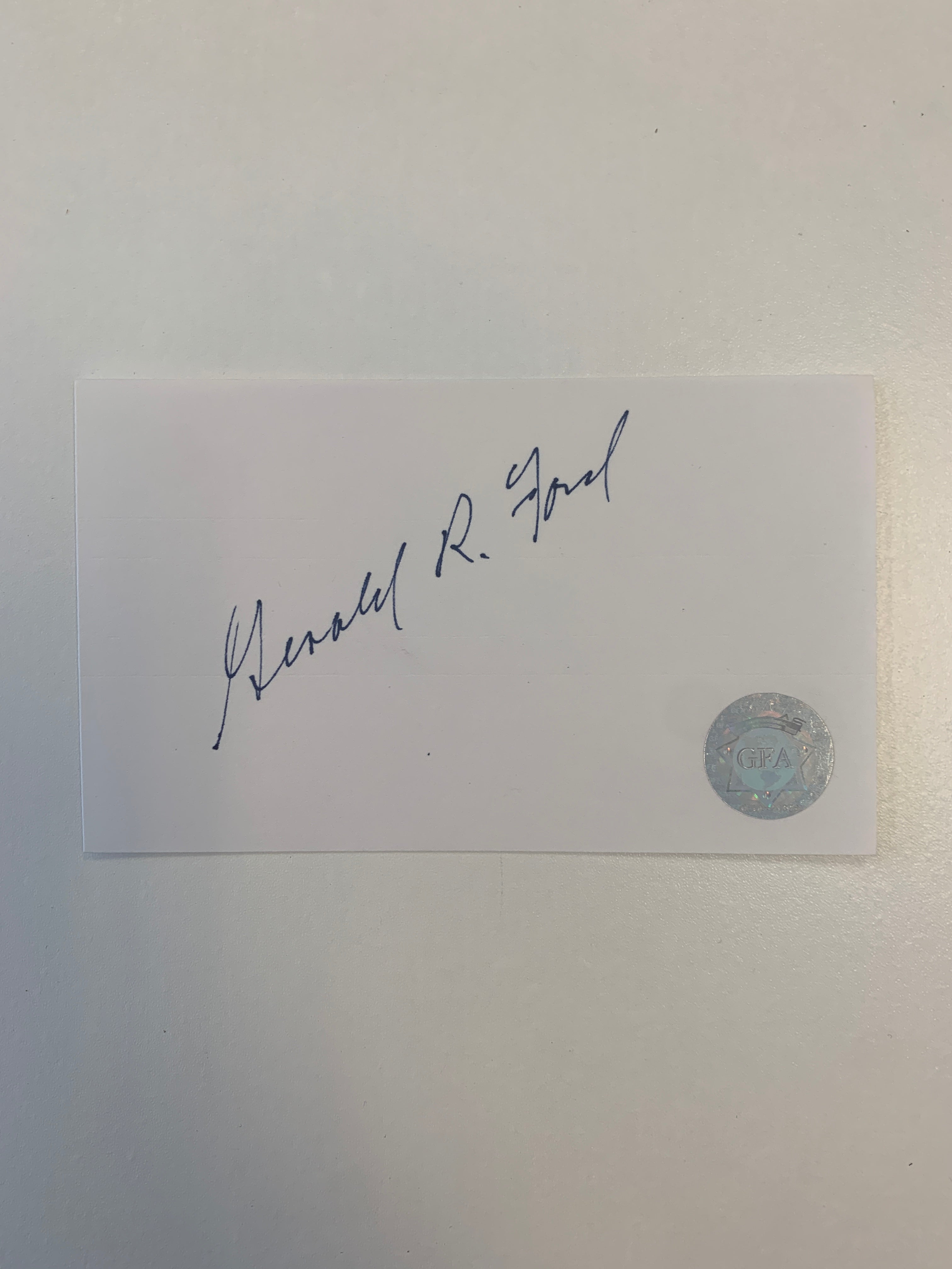 Gerald Ford original signature. GFA Authenticated