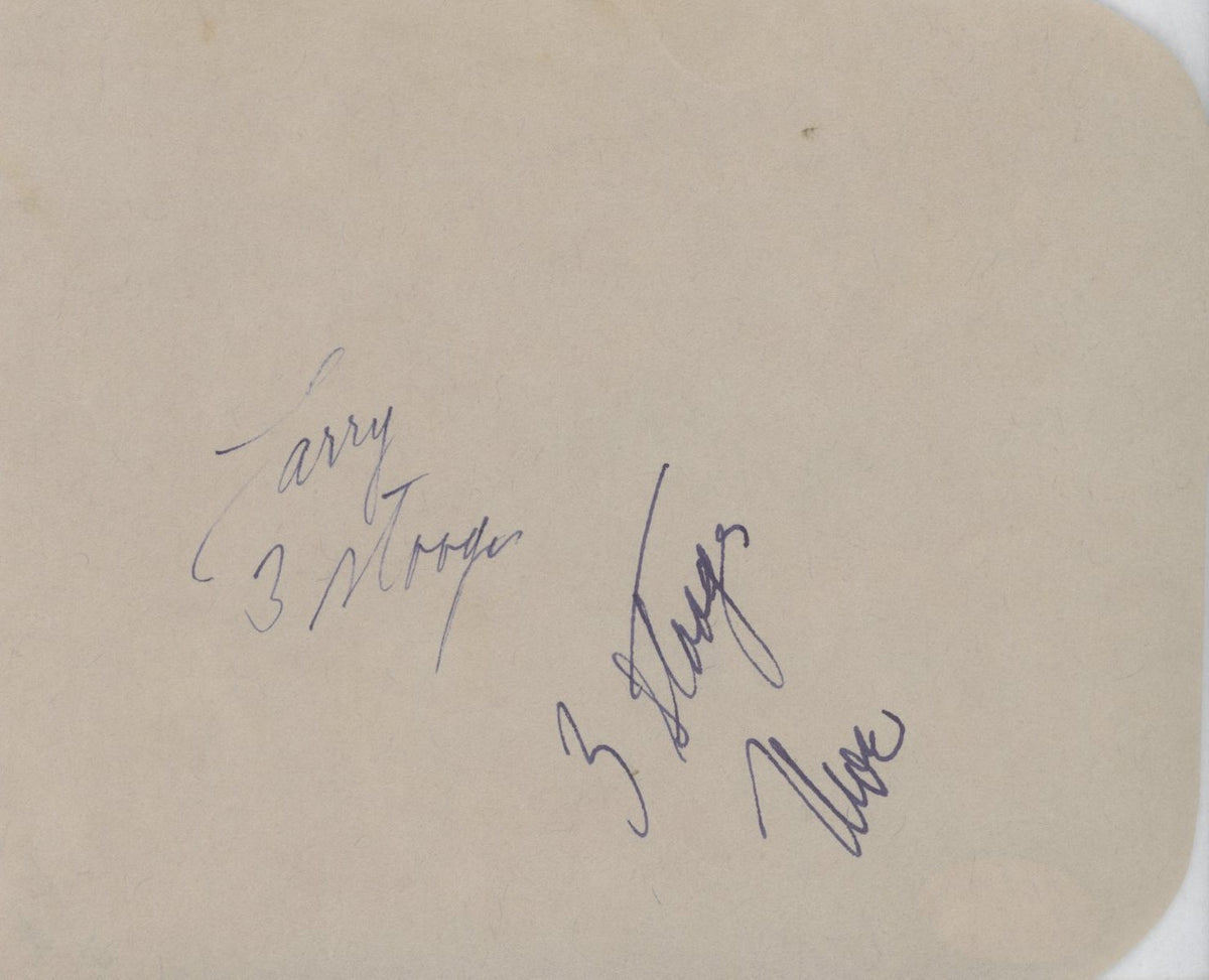 Three Stooges original signatures. GFA Authenticated
