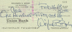 My Favorite Martian Wilfred Bixby signed check - Check
