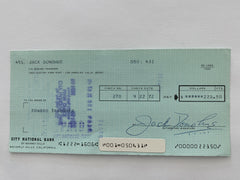 Jack Donohue signed check