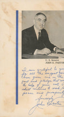 Rhode Island Senator John O. Pastore signed letter