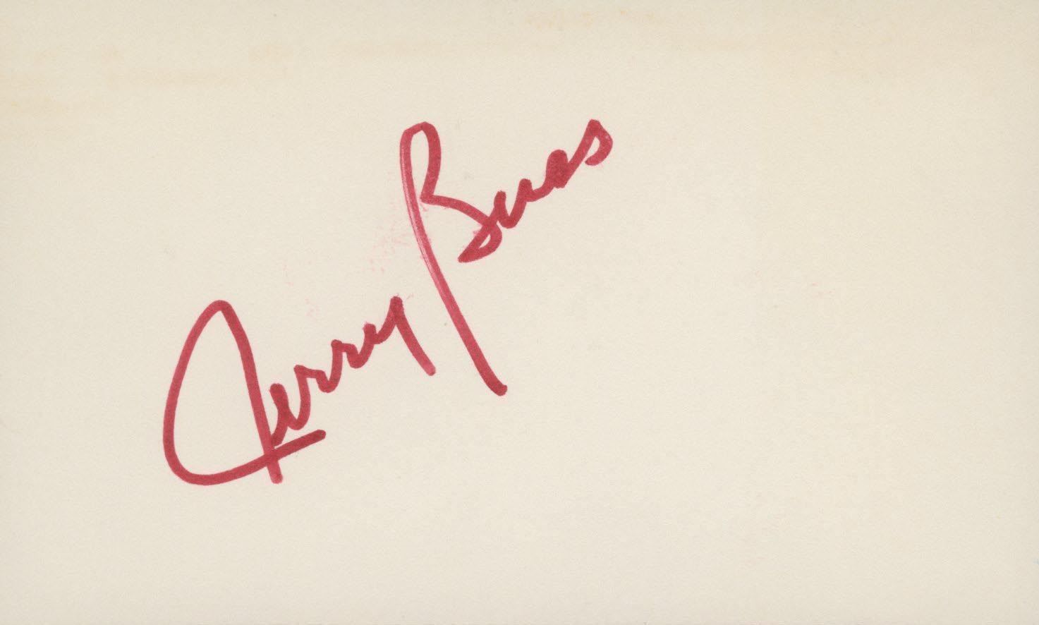 LA LAKERS NBA team owner Jerry Buss  signature cut