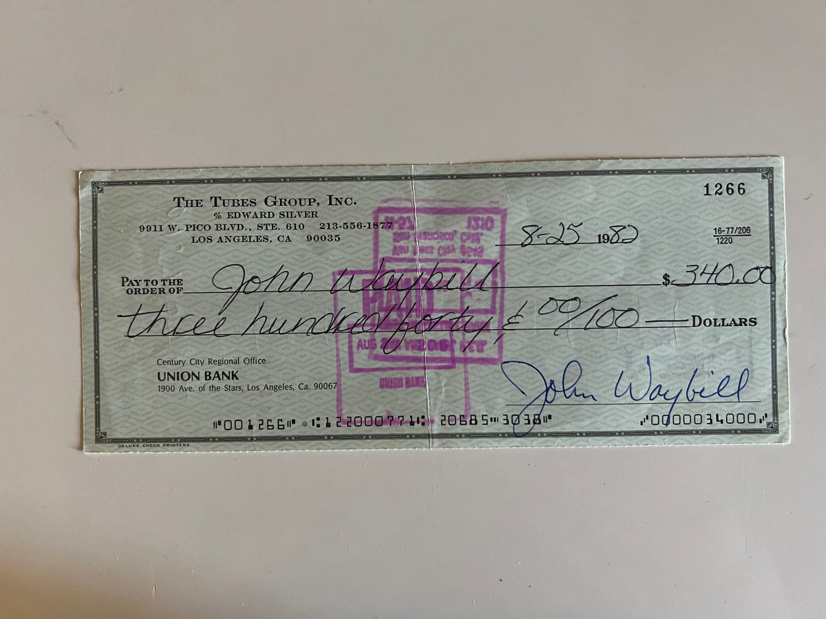 John Waybill signed check