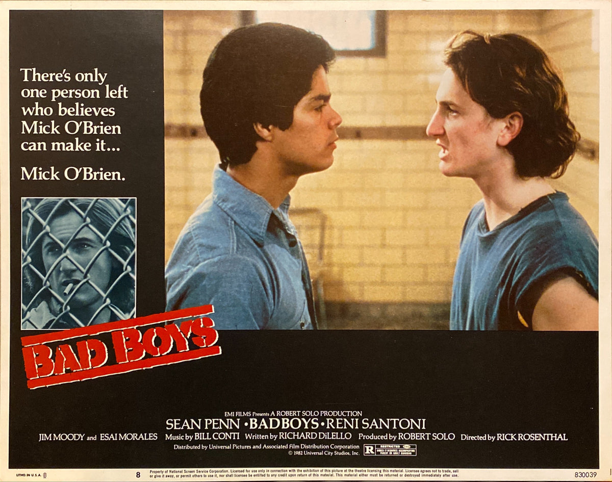 Sean Penn and Reni Santoni "Bad Boys" original Lobby Card