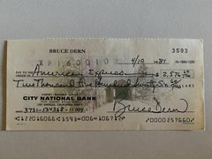 Bruce Dern signed check