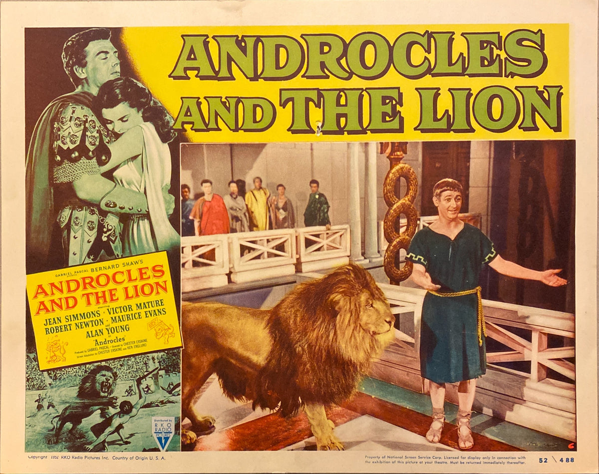 Jean Simmons and Victor Mature "Androcles and the Lion" original lobby card