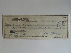 Gloria Pall signed check
