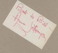 Anne Jeffreys signed note