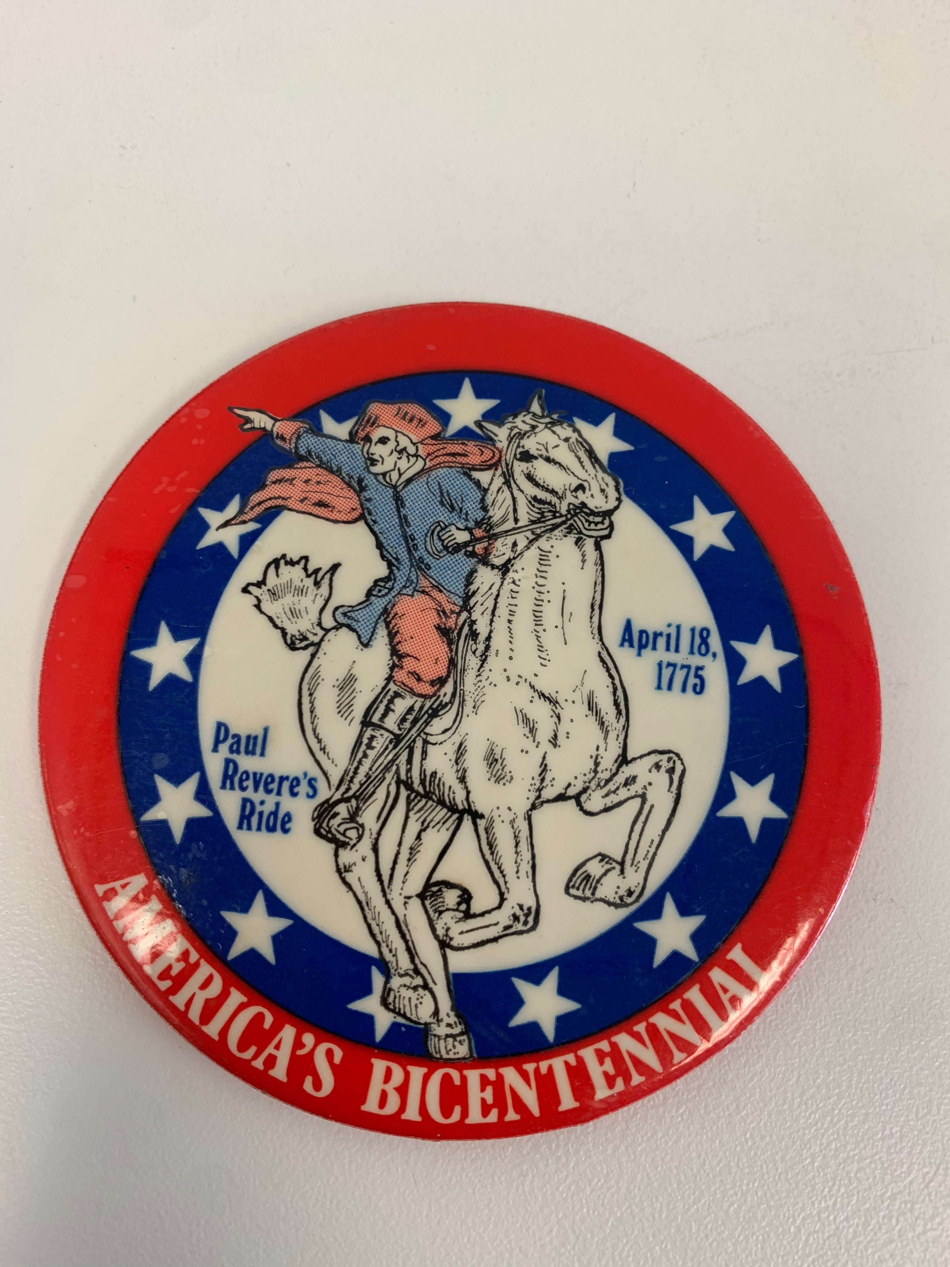 Paul Revere's Ride April 18 1775 Americas bicentennial pin