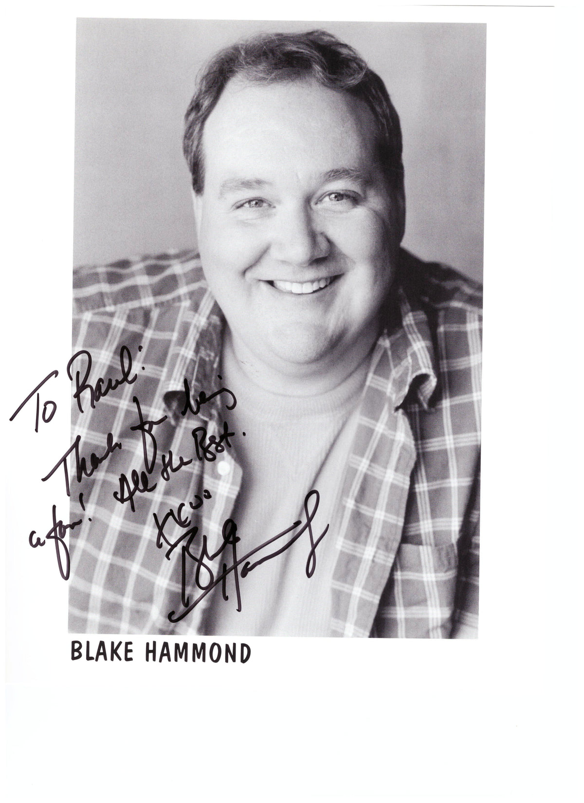 Then We Got Help! Blake Hammond signed photo