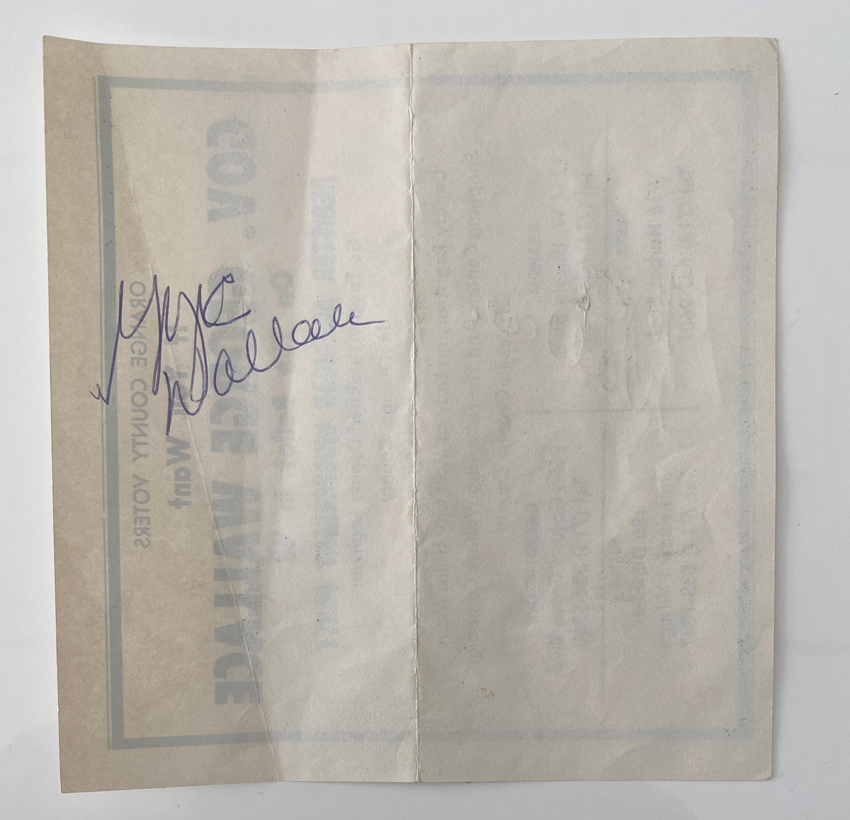 George Wallace original signature 