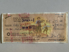 Paul Shaffer signed check