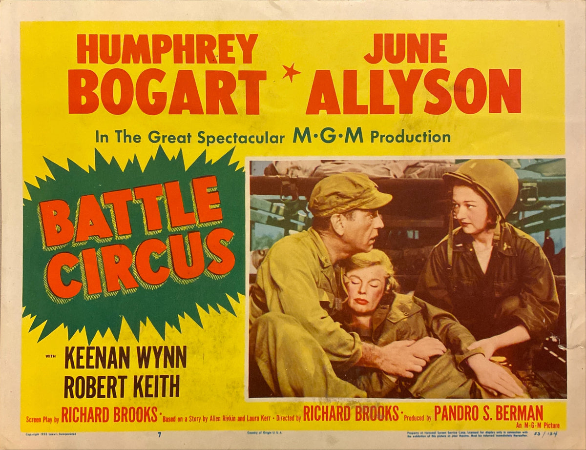 Humphrey Bogart and June Allyson "Battle Circus" original Lobby Card